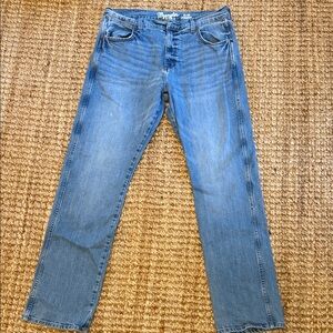 Wrangler Men's Retro Light‎ Blue Slim Straight Jeans 36 x 34